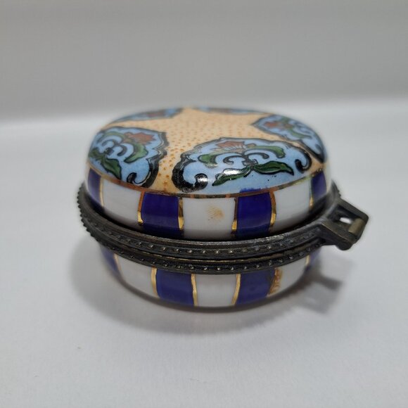 Cloisonne Enamel Collectible Medicine Pill Box Container Multi Colored - Picture 7 of 16